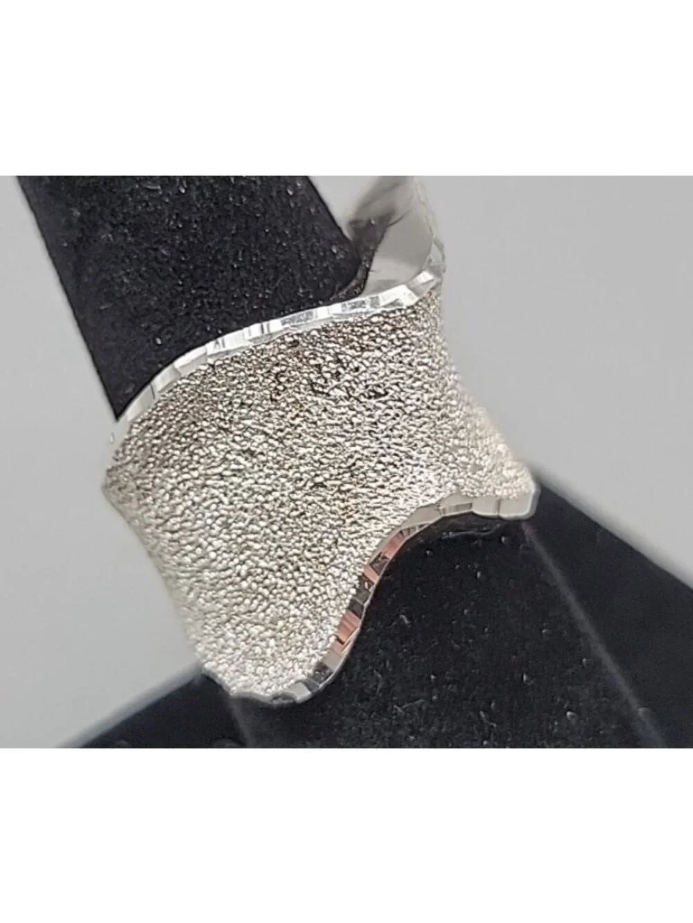 Vintage Sterling Silver Diamond Drizzle Cut Wave Ring Milor Italy Size 6.5 925 - Picture 4 of 16